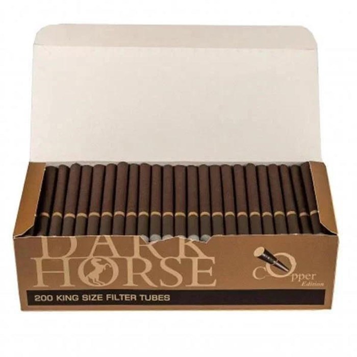 Гильзы сигаретные DARK HORSE - COPPER 1000шт, Гильзы коричневая цвета 8*15 мм (5 упаковок по 200шт) - фото 4542