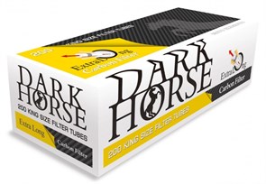 Гильзы сигаретные DARK HORSE - CARBON EXTRA LONG угольный фильтр 24мм (200 ШТ.)