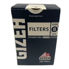 Фильтры для самокруток 8мм Gizeh Active (угольные) - 100 шт